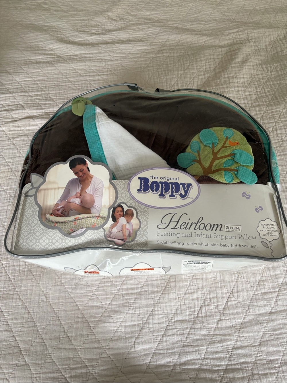 Vintage Y2K Original Boppy Heirloom SlideLine Washable Pillow Tree Jungle Leaves